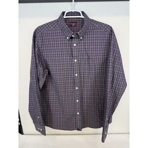 UNTUCKit Men's Blue Orange Plaid Alder Long Sleeve Button Down Shirt Size XL